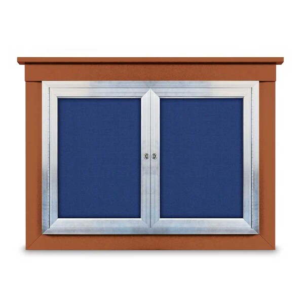 United Visual Products 18"x24" 1-Door Enclosed Letterboard, Green Vinyl/Cherry UV2620O-CHERRY-HUNGRN - main